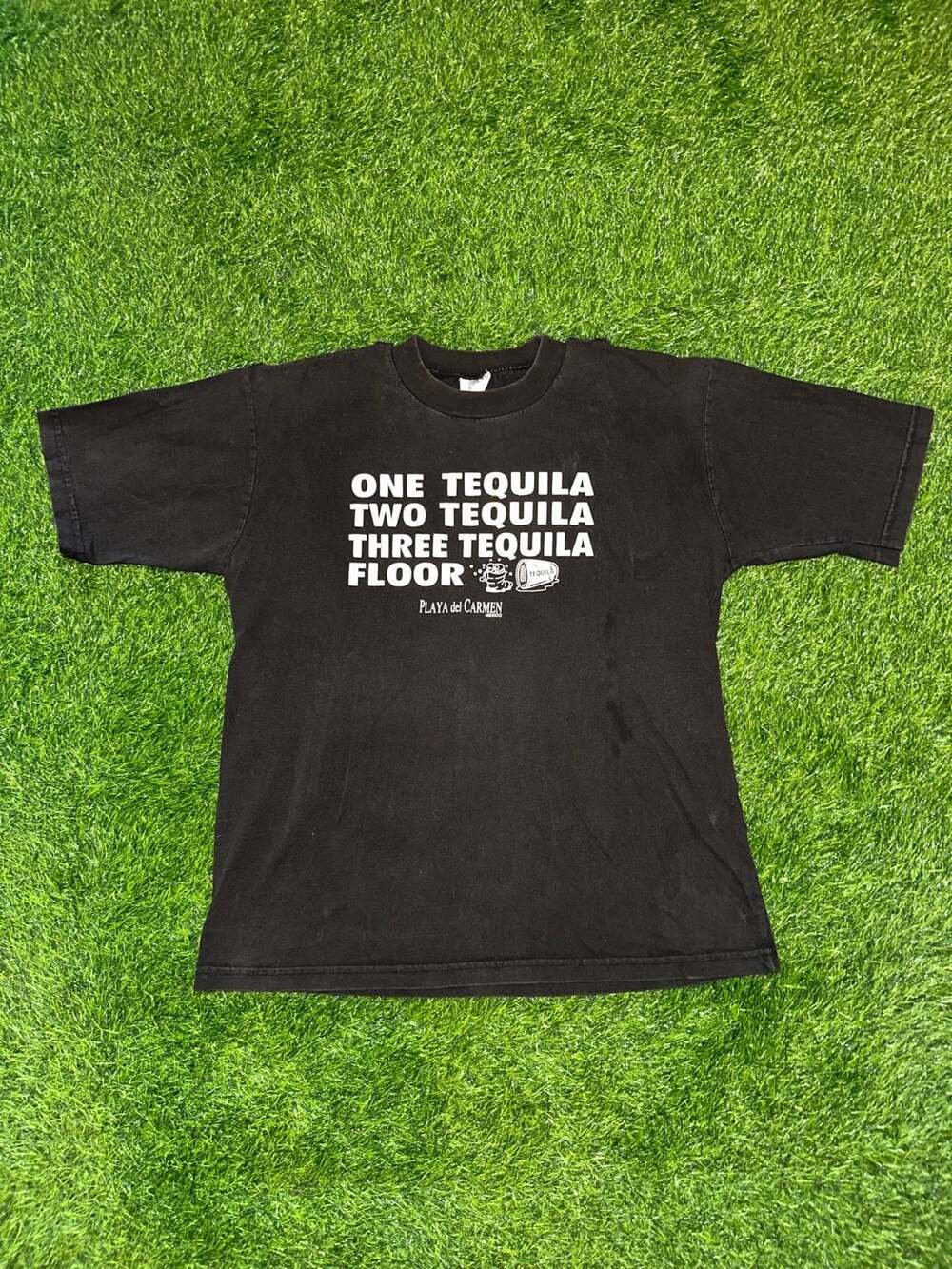 Vintage One Tequila Two Tequila Three Tequila Floor Playa Del Carmen T-Shirt Siz
